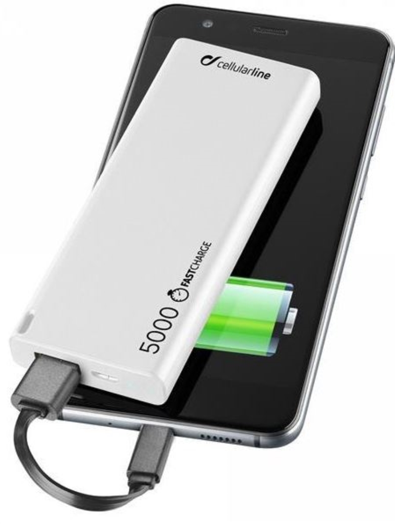 CELLULARLINE PowerBank 5000 mAh Cellular Line Free Power slim bianco